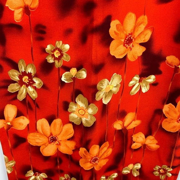 Pariscope Vibrant Orange Floral Skirt Size 10 - Picture 4 of 5